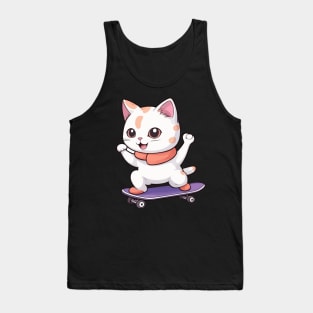 Skateboard Cat Tank Top